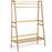 Bamboo Clothing Rack with Storage Shelves-Natural