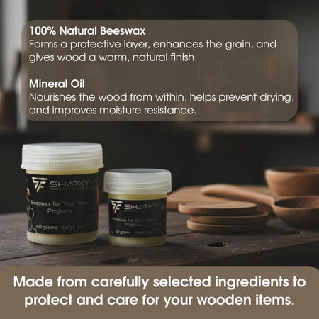 Beeswax Wood Finish – Natural Wood Conditioner for Tool Handles & Carving Projects