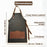 Black Leather Apron with Adjustable Straps and Pockets