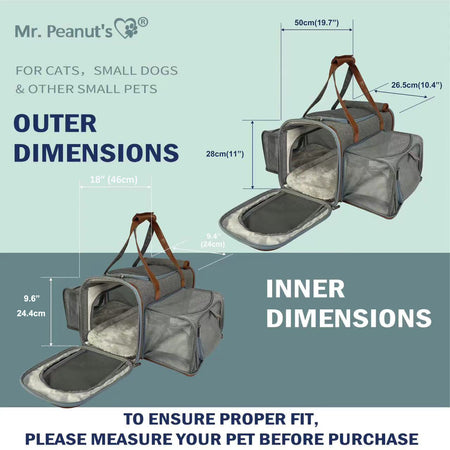 Mr. Peanut's Gold Series Big Apple Double Expandable Pet Carrier