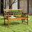 Patio Acacia Wood Bench with Curved Armrests Slatted Seat and Backrest