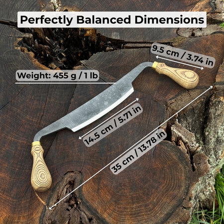 Curved Draw Knife (Push/Pull Shave), 14.5 cm (5.7 inch) Cutting Edge