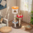 Cute Mushroom Cat Tree with Sisal Scratching Posts Top Condo and Padded Platforms-Multicolor