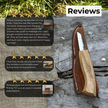 Detail Wood Carving Knife with Leather Sheath, Blade 5 cm (1.97 inches)