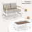 Patio Loveseat Sofa with Coffee Table Set with Thick Cushions