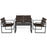 4 Pieces Patio Furniture Conversation Set with Sofa Loveseat