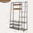 5-in-1 Entryway Hall Tree with Storage Bench with 9 Hooks-Rustic Brown