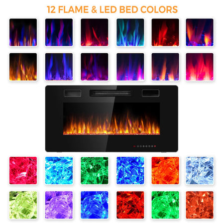 36" Slim Wall Mount Fireplace