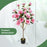 Faux Wedding Flower Plant with Elegant PEVA Leaves and Multi-branch Trunks-Pink