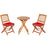 3 Pieces Patio Folding Bistro Set with Padded Cushion and Round Coffee Table-Red