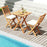 Folding Chair Table Set with Soft Seat Cushions and Table-White