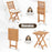 Folding Chair Table Set with Soft Seat Cushions and Table-White