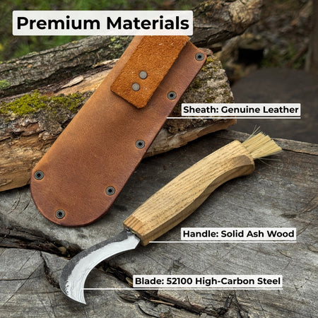 Forged Mushroom Knife with Brush, 6.5 cm (2.56 inches)