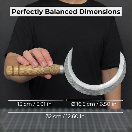 Hand-Forged Athame Ritual Witch Sickle, ⌀16.5 cm (6.5 inches)