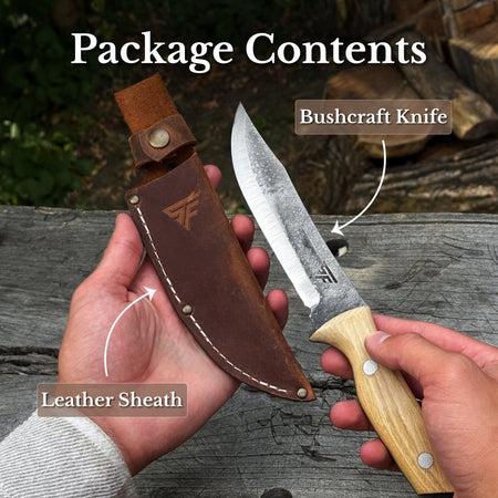 Hand-Forged Bushcraft Knife, 12 cm (4.72 inches)