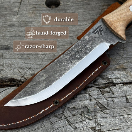 Hand-Forged Bushcraft Knife, 12 cm (4.72 inches)