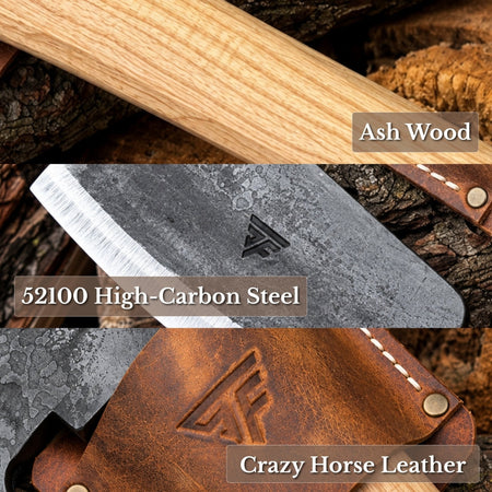 Hand-Forged Carpenter's Axe with Belt Loop, 0.84 kg (1.85 lb)