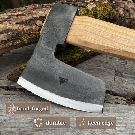 Hand-Forged Carpenter's Axe with Leather Sheath, 0.84 kg (1.85 lb)