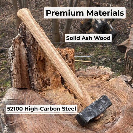 Hand-Forged Double-Faced Blacksmith's Hammer, 1 kg / 2.2 lbs