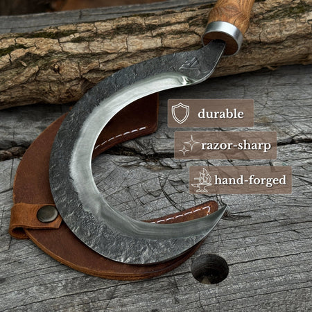 Hand-Forged Small Sickle, ⌀9 cm / 3.54 in