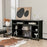 58 Inch TV Stand Entertainment Console Center with Adjustable Open Shelves-Black