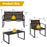 4 Pieces Patio Furniture Conversation Set with Sofa Loveseat