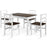 5 Pieces Solid Wood Compact Kitchen Dining Set-Walnut