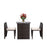 3 Pieces Cushioned Wicker Patio Bistro Set with No Assembly Needed