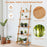 5-Tier Ladder Shelf Bamboo Bookshelf Wall-Leaning Storage Display Plant Stand-Natural