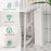 Free Standing Toilet Paper Holder with 4 Shelves and Top Slot for Bathroom-White