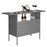 Outdoor Patio Wicker Bar Table with Metal Shelves