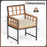 Set of 6 Patio Dining Chairs Acacia Wood Armchairs with Cushions