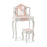 2-in-1 Kids Vanity Table Set with Tri-folding Mirror-Pink