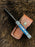 Pocket Knife Dyed Blue Bone 6.5'' Damascus Steel Knife Steel Bolster Back Lock Folding Knife TF-010B