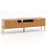 Mirrored TV Stand for TV up to 65 Inch with Spacious Tabletop and 2 Storage Cabinets-Natural