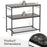 Kitchen Island with 3 Shelves Wine Glass Holders and 10 Hooks-Gray