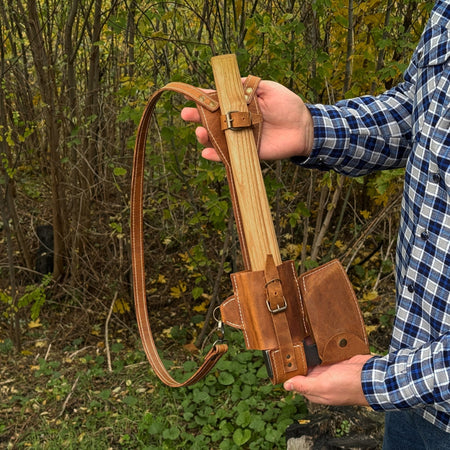 Leather Axe Case with Adjustable Shoulder Straps