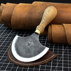 Leather Round (Half Moon) Knife, 10.5 cm (4.1 inches)