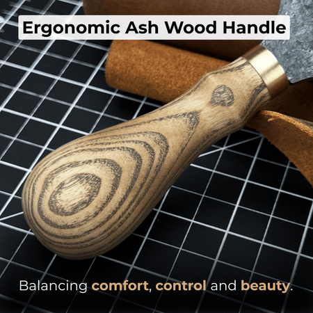 Leather Round (Half Moon) Knife, 10.5 cm (4.1 inches)