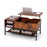 Lift Top Coffee Table with Hidden Compartment and Removable Storage Shelf-Rustic Brown