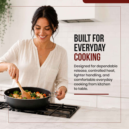Ceramic Nonstick Sauté Pan with Lid, 3.5-Qt