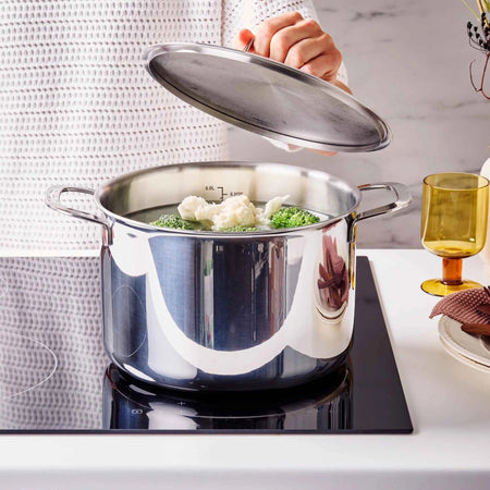 5-Ply Stainless Stock Pot with Lid, 7-Qt