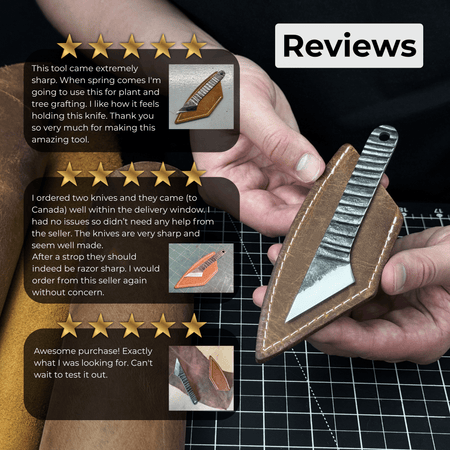 Marking Knife Kiridashi with leather sheath, 4 cm (1.57 inches)