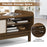 Mid-Century Center Table with Storage and Weaving Sliding Door & Adjustable Shelf-Walnut