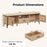 Mid Century Modern Entertainment Center with 2 Cabinets and Storage Drawer-Oak