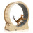 40 Inch Large Cat Exercise Wheel with Lockable Mechanism and Carpeted Runaway for Indoor Cats-Natural