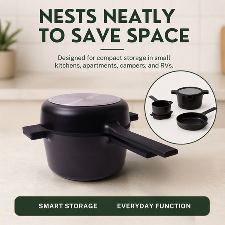 5-Piece Stackable Ceramic Nonstick Set