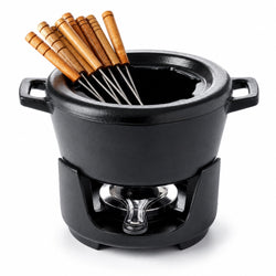 Enameled Cast Iron Fondue Set, 8-Piece, 2-Qt