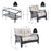 4 Pieces Patio Wicker Furniture Set Loveseat Sofa Coffee Table with Cushion-Beige