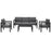 4 Pieces Outdoor Furniture Set for Backyard and Poolside-Gray